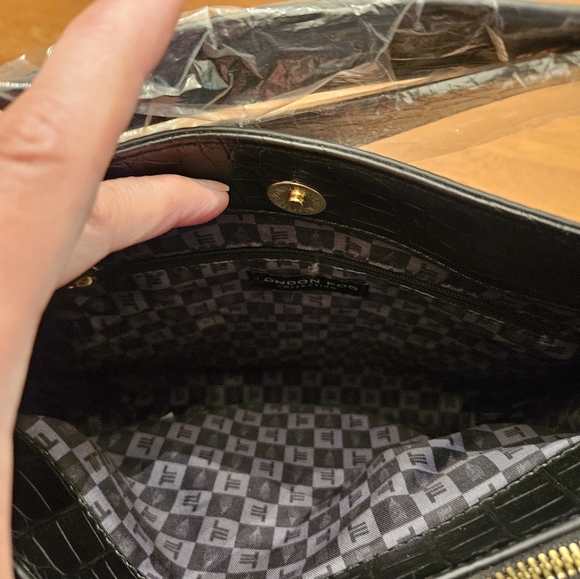 LONDON FOG Brielle Croco Satchal 100th Anniversary BAG Purse NWT - Picture 7 of 11